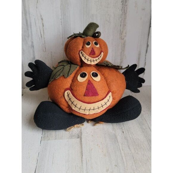 felt large pumpkin jack o'lantern man home decor Halloween fall Harvest - Picture 1 of 9